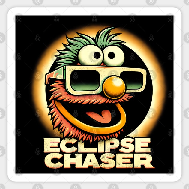 Eclipse Chaser 2024: Muppet & Total Solar Eclipse Adventure Shirt Sticker by Klimek Prints